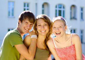 Students smiling
